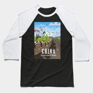 China "Discover a land of Wonder" Baseball T-Shirt